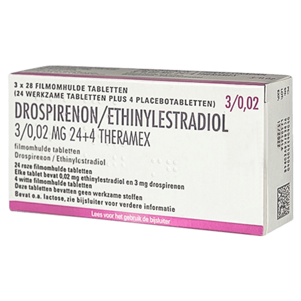 Drospirenon / Ethinylestradiol 3/0,02mg 24+4 anticonceptiepil van Theramex