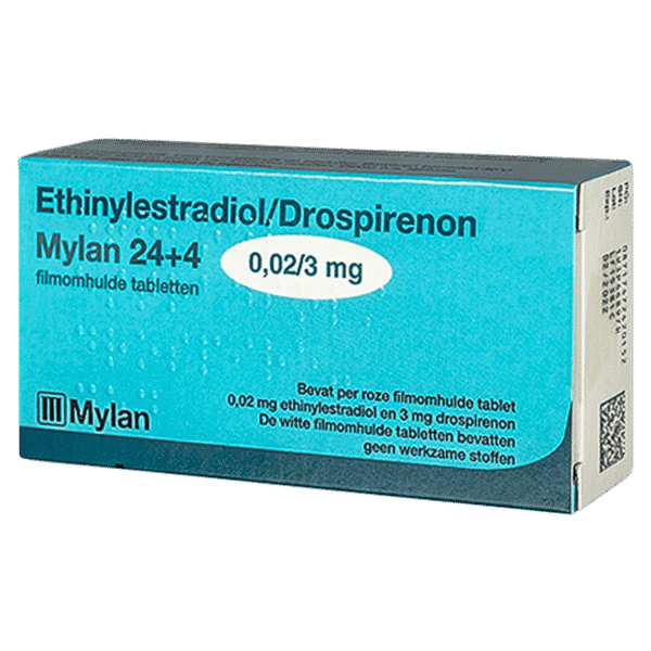 Ethinylestradiol Drospirenon 0,02/3 mg 24+4 Mylan – betrouwbare combinatiepil
