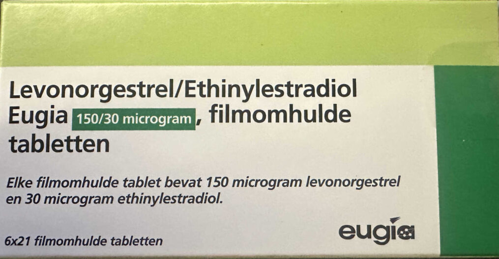 Verpakking Anticonceptiepil Levonorgestrel/Ethinylestradiol 0,15/0,03 mg – Eugia