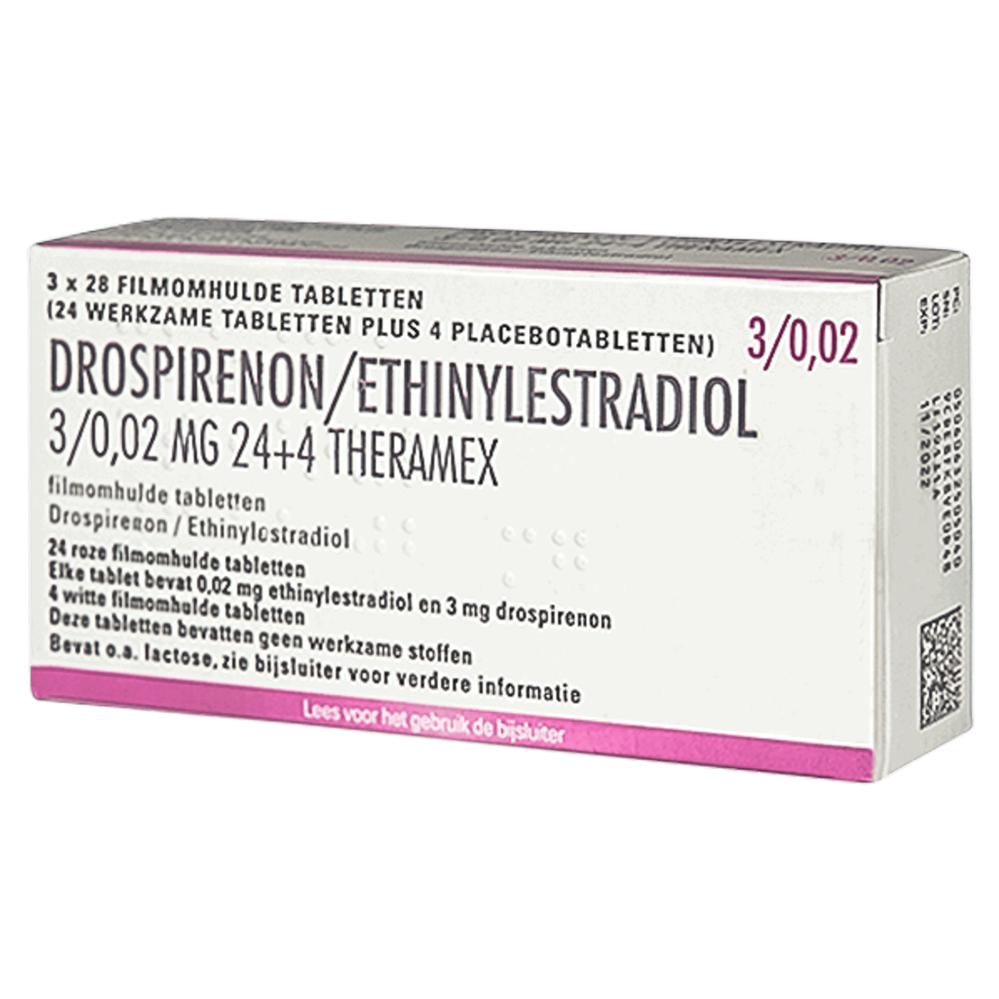 Drospirenon Ethinylestradiol 3/0,02 mg Theramex 24+4 – combinatiepil anticonceptie