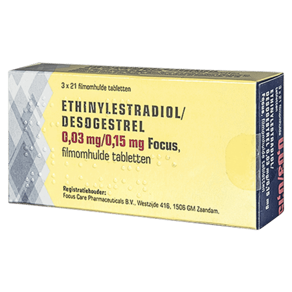 Focus anticonceptiepil Ethinylestradiol Desogestrel 0,03/0,15 mg