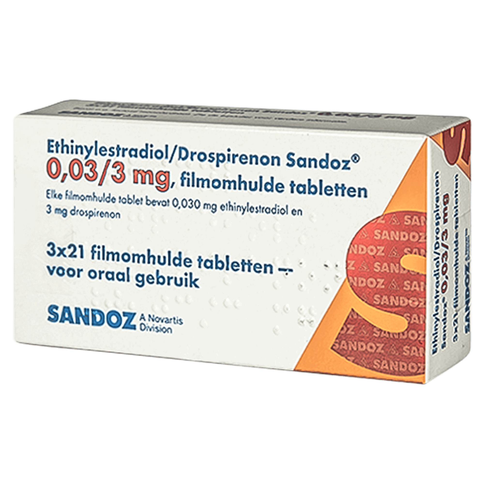 Ethinylestradiol Drospirenon 0,03/3 mg Sandoz – combinatiepil anticonceptie