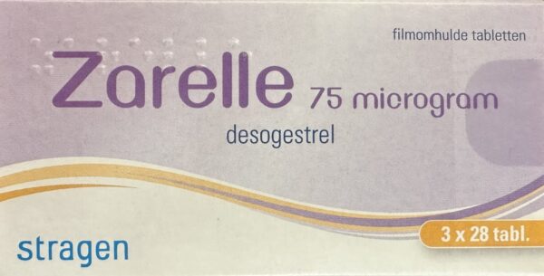Zarelle Desogestrel 75mcg Qliniq Lovette anticonceptiepil verpakking