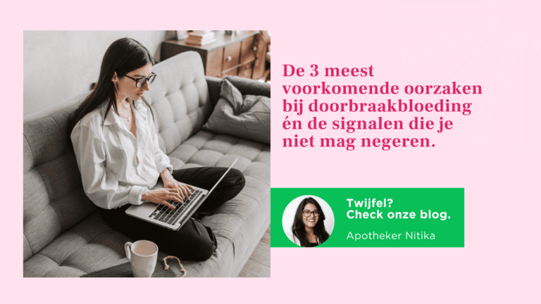 Illustratie van menstruatie en anticonceptiepil bij doorbraakbloeding