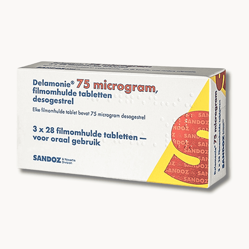 Delamonie Desogestrel 0,075 mg Sandoz minipil voor 3 maanden.