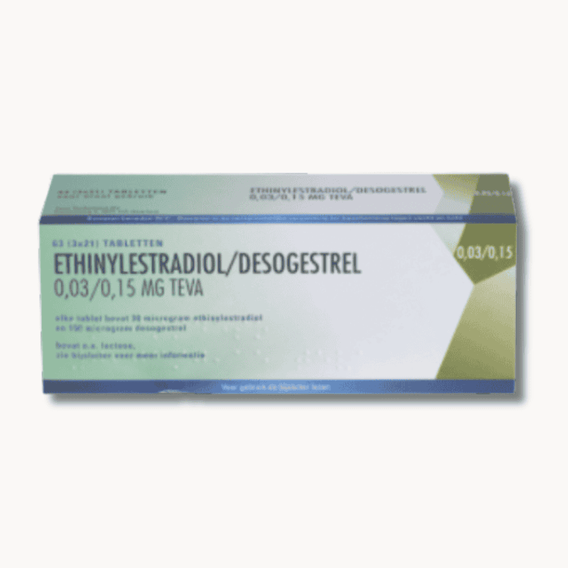 Ethinylestradiol Desogestrel 0,03 0,15mg Teva anticonceptiepil generieke Marvelon voorraad voor 3 maanden