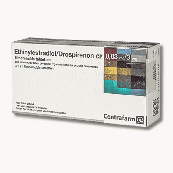 Ethinylestradiol Drospirenon 0,03 3 mg Centrafarm anticonceptiepil voor 3 maanden.