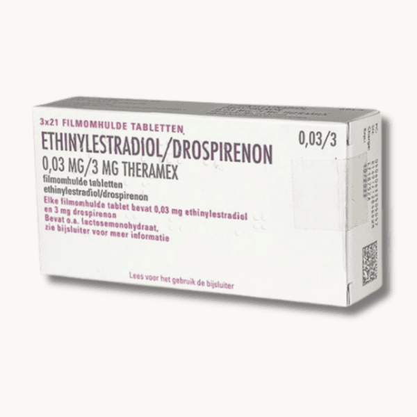 Ethinylestradiol Drospirenon 0,03 3 mg Theramex anticonceptiepil voor 3 maanden.