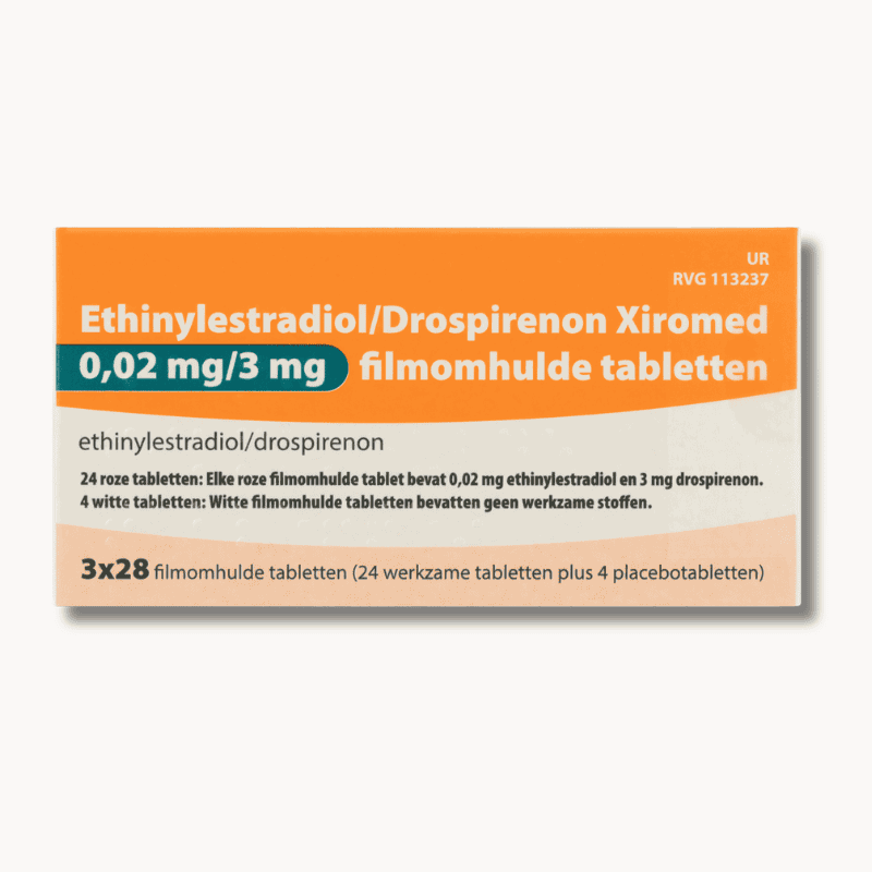 Ethinylestradiol Drospirenon 0,02 3 mg 24 4 Xiromed anticonceptiepil voor 3 maanden.