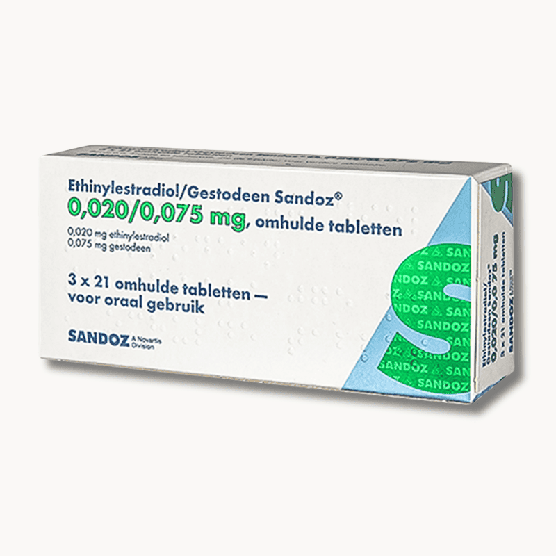 Ethinylestradiol Gestodeen 0,02 0,075 mg Sandoz anticonceptiepil voor 3 maanden.