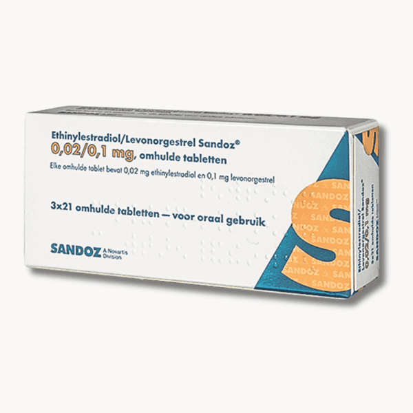 Ethinylestradiol Levonorgestrel 0,02 0,1 mg Sandoz anticonceptiepil voor 3 maanden.