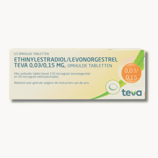 Ethinylestradiol Levonorgestrel 0,03 0,15 mg Teva anticonceptiepil voor 3 maanden.