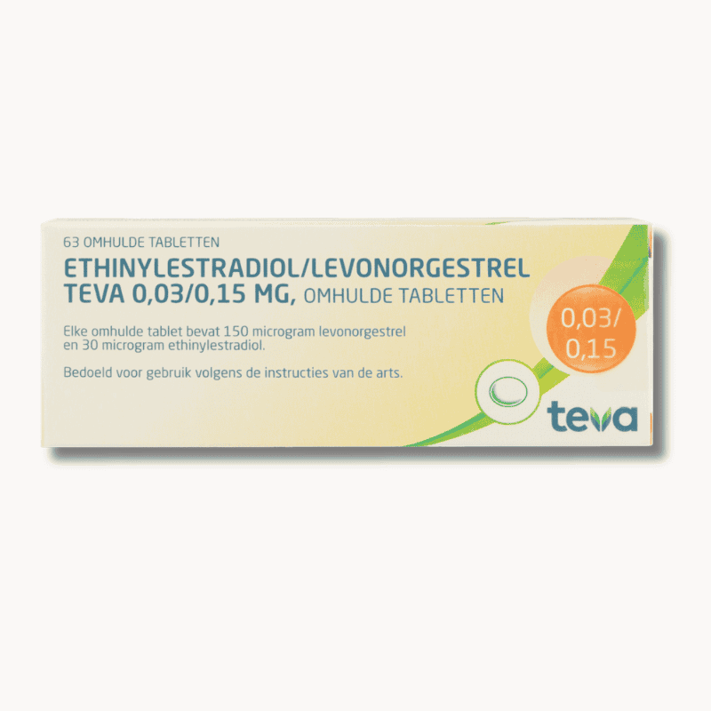 Ethinylestradiol Levonorgestrel 0,03 0,15 mg Teva anticonceptiepil voor 3 maanden.